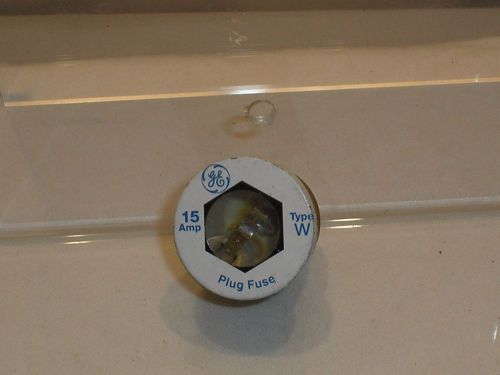 Ge type w 15 amp screw in edison base fuse. for sale