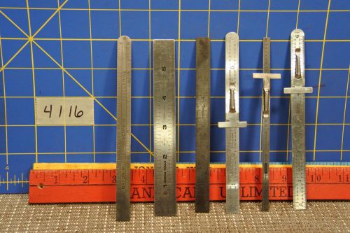 Lot Of 6 Machinist Rulers General, Pope&#039;s, Omega Tools
