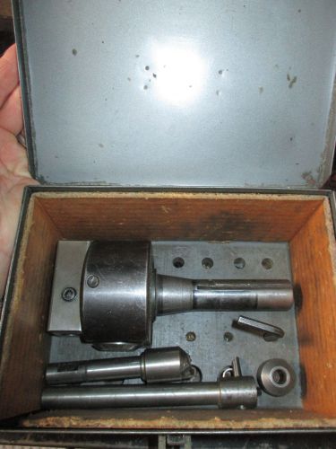 Bridgeport No. 2 Adjustable Boring Head With Case and Tooling. R8 Arbor Shank