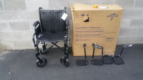 New Medline Excel Hybrid Wheelchair Chair 300 lb Load Cap. MDS806250HBD