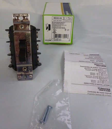 Leviton ms303-ds disconn switch,manual,30a,3ph,3-20hp for sale