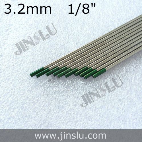 Green Tip Pure Tungsten Electrode 3.2mm X 150mm 1/8&#034; X 6&#034;  for TIG Welding 10PK