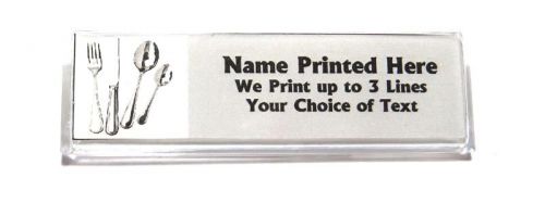 Silverware Custom Name Tag Badge ID Pin Magnet for Restaurant Staff Chef Waiter