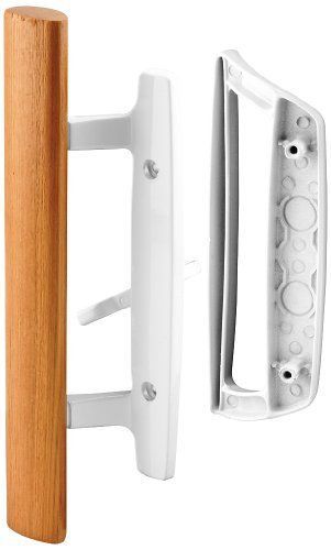 Prime-Line Products C 1204 Sliding Door Handle Set, Wood Handle, White Diecast