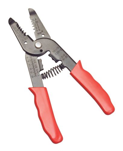Wire Stripper/Crimper with  self-opening, spring-loaded hinge