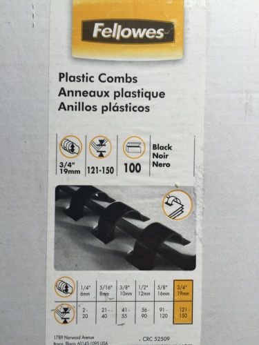 Fellowes plastic combs 3/4&#034; black