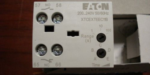 Eaton Timer Module, On Delay 200-240VAC, 15-100sec, Front, XTCEXTEEC11B /AA1/RL