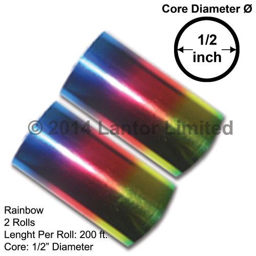 3 in 400Ft Hot Foil Stamp 2x 200Ft Rolls Rainbow KINGSLEY HOWARD #GB01-067F-S2#