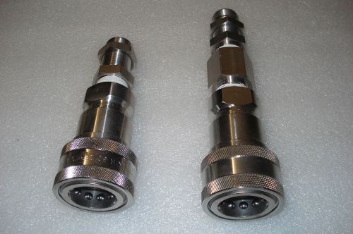 (2) PARKER 60 SERIES SSH6-62 USA STAINLESS STEEL HYDRAULIC COUPLER QUICK FITTING