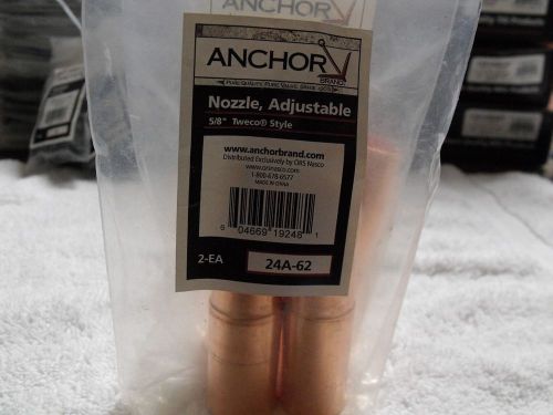 (2) Anchor Tweco Style 24A-62  Adjustable 5/8&#034;Nozzle - Tweco  MIG