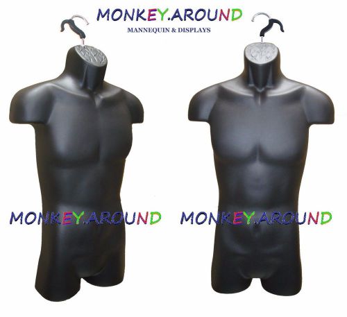 10 Premium Mannequin Male Black Body Torso Form +10 Hanger Display Men Clothing
