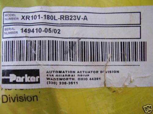 NEW PARKER PNEUMATIC ROTARY ACTUATOR XR101-180L-RB23V-A