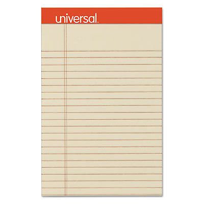 Fashion-Colored Perforated Note Pads, 5 x 8, Legal, Ivory, 50 Sheets, 6/Pack