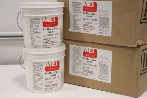 Lot of (10) MEI Adhesives Mastics Sealants Coating Eco Mastic White 55-80 1 Gal
