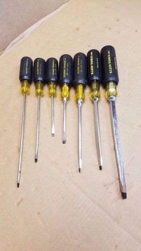 Lot of Assorted Klein Tools #600, 601, 602 Cushion-Grip Screwdriver Set 7 Piece