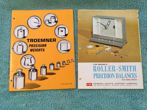 TROEMNER ROLLER SMITH PRECISION LABORATORY BRASS WEIGHTS BALANCE SCALES CATALOG