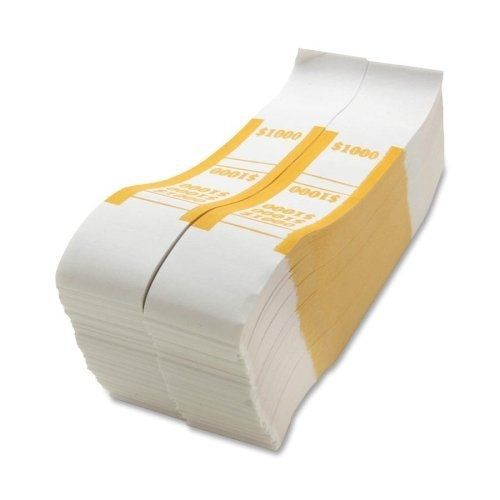 Sparco Sparco Bill Strap, 1000 per Box, White/Yellow (SPRBS1000WK)