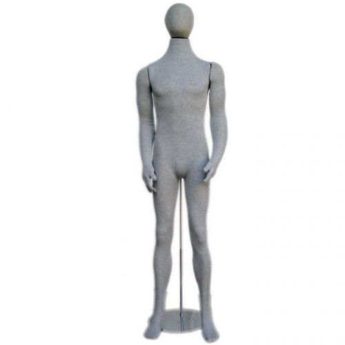 Mn-407gy soft flexible bendable egghead male body mannequin form for sale