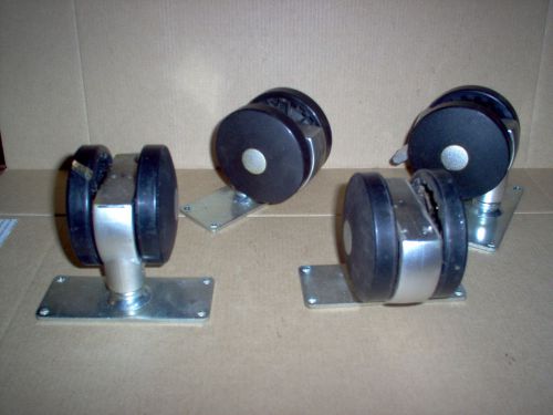 Swivel Casters ~2-Wheel Brake, 2-Swivel ~4 1/8&#034; x 1 3/4&#034; Mount Plate~Storage Box