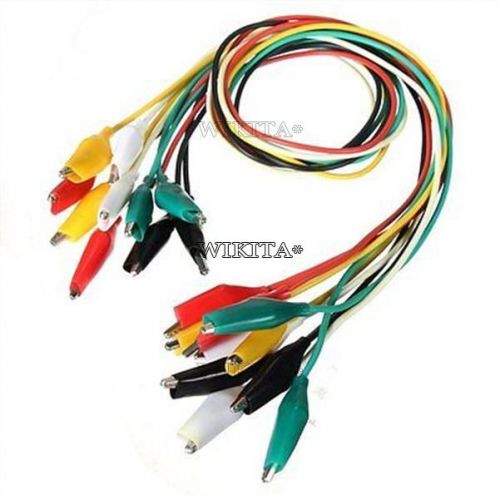 20pcs 50cm double-ended crocodile clips cable alligator jumper wire test leads