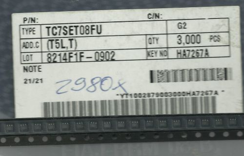 25x TC7SET08FU SMD SINGLE 2-INPUT AND GATE SSOP-5 (A-3635)