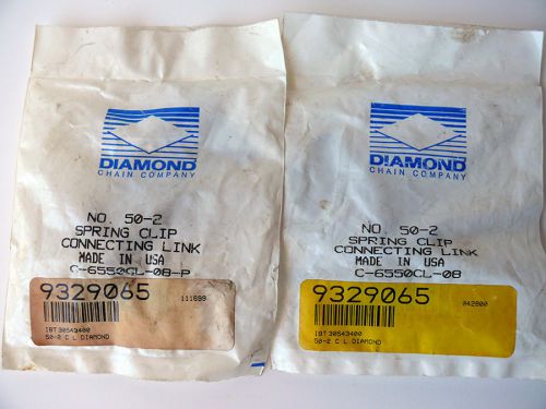 Lot of Two No 50-2 Diamond Chain Spring Clip Connecting Link C-6550CL-08-P
