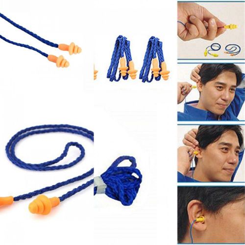 Stylish10pcs Reusable Hearing Protection Earplugs Corded Soft Silicone Ear Plugs