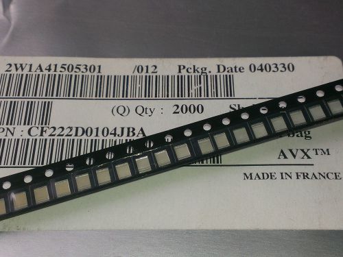 [200 pcs] 100nF/63V 5% SMD MKT Film Chip Cap. AVX(TPC) Case 1210 CF222D0104JBA