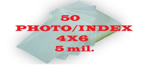 (50) 4-1/4 x 6-1/4 Laminating Pouches/Sheets Photo Index Receipe Heat Seal 5ml