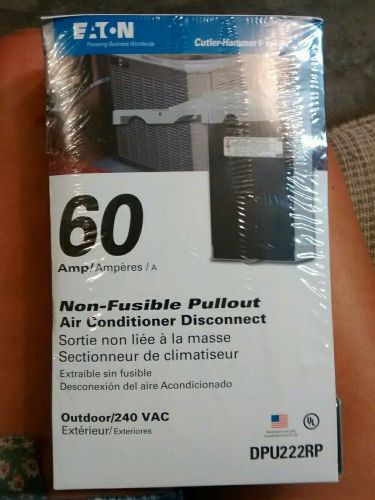 Eaton Cutler Hammer 60A Non-Fusible Pullout Air Conditioner Disconnect 240V Outd