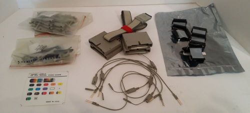 Hewlett packard hp agilent lot: 45 mini chip clips ground leads labels probe for sale