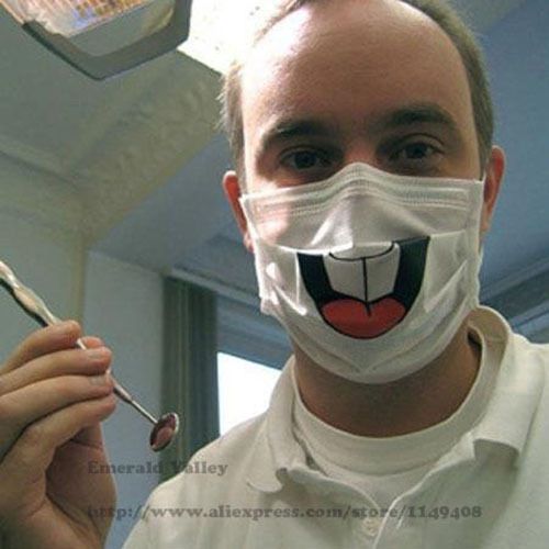 New funny dentist front tooth respirator mask dust mask smiling face care mask