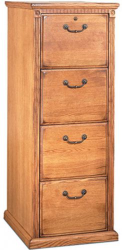 Golden Oak Four Drawer Office File Cabinet - Fully Assembled