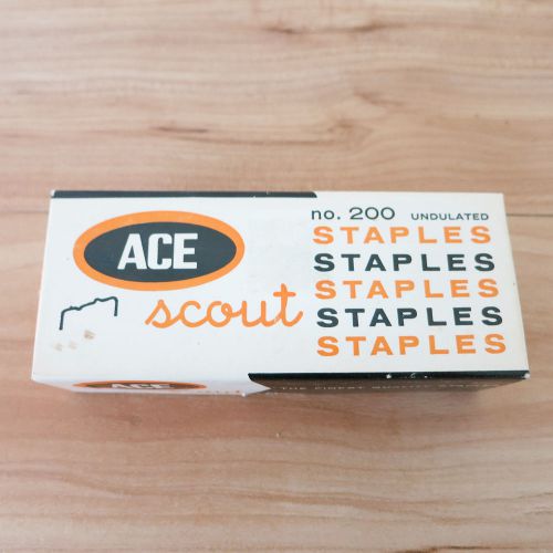 Vintage ACE SCOUT Staples #200 Undulated Partially Full Box of 5000