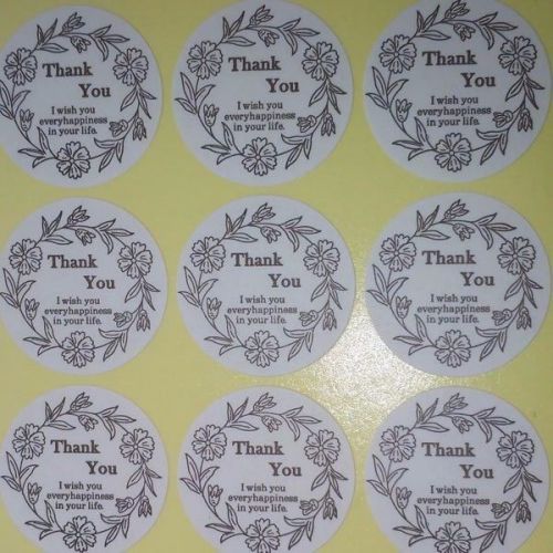 240 pcs Thank You Stickers Lovely Packaging Label Seals( Round .3cm)
