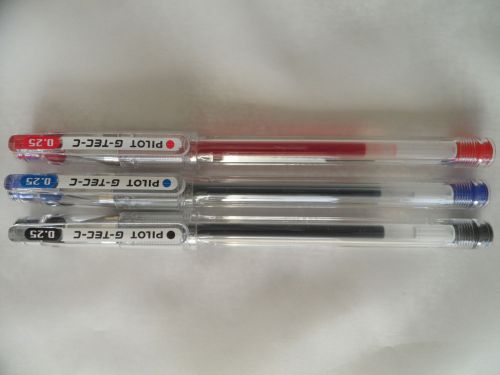 Pilot G-TEC-C BL-GC25 Hyper Fine 0.25mm Rollerball Pen (Set of 3 colors )