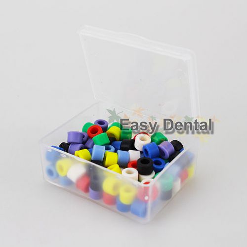 100pcs dental silicone instrument color code ring band autoclavable small asstd for sale