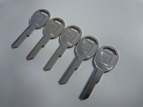 5 UnCut GM D Door/Trunk Blank Keys