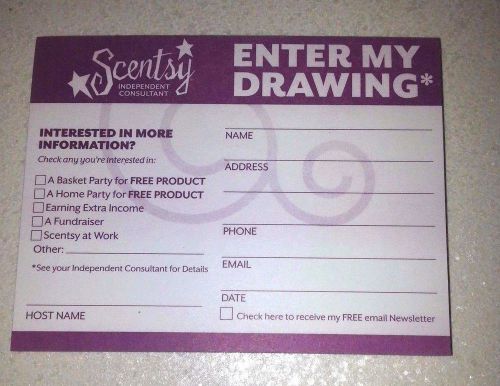 Scentsy Consultant Business Supplies Event Registration Pads