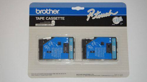 2 Pack Brother P Touch TC-12 Tape Blue on Clear Tape Cassette Laminated Labels