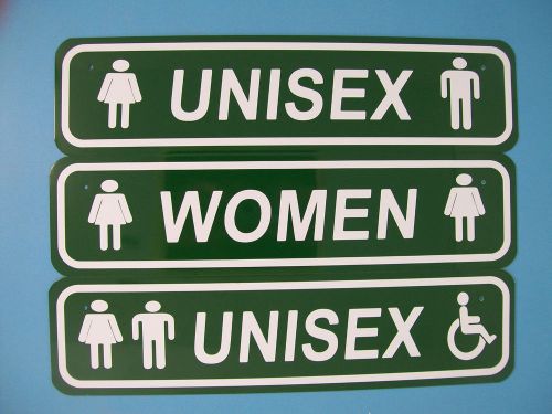 Men&#039;s &amp; Women&#039;s Handicap Accessible Restroom Sign 4X16 Aluminum