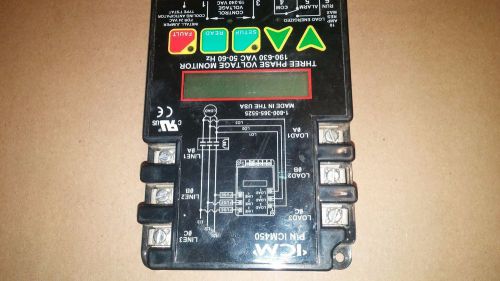 ICM Controls Three Phase Voltage Monitor 190-630 VAC 50-60Hz Model ICM450