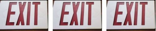 Lot of 3 Emergency Exit Sign Covers / Faceplates Red Removable Arrow Inserts New