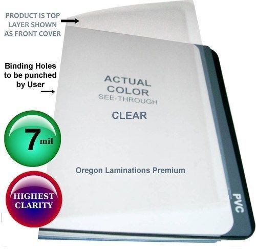 Clear Plastic Binding Covers 7 Mil 8-1/2 x 11 Qty 100 Report Sheets clear 100