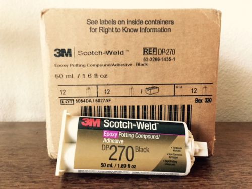 3M Scotch-Weld Epoxy Potting Compound DP270 Black, 50 mL, Case of 12