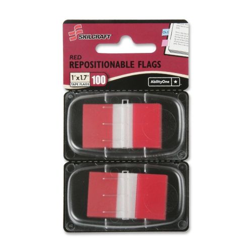 2400 Skilcraft Red Self-Stick Flags -  Removable, Repositionable, Self-adhesive