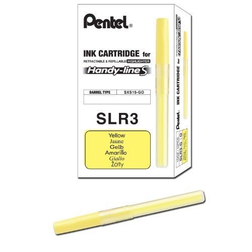 Pentel Refill for Handy-Line S Highlighter, Yellow Ink, Box of 12 (SLR3-G)