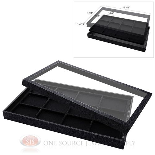(1) Acrylic Top Display Case &amp; (1) 12 Compartmented Black  Insert Organizer
