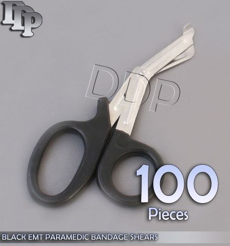 100 EMT Shear Scissors 7.5&#034; Black Bandage Paramedic Surgical Instruments