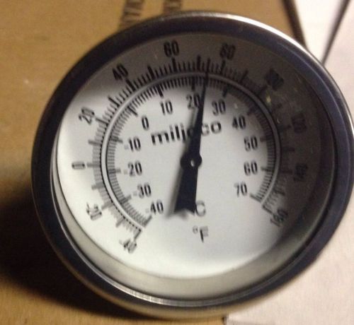 Miljoco Round Thermometer, -40 TO +160 2&#034; Degrees. New! Free Shipping!